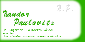 nandor paulovits business card