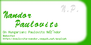nandor paulovits business card